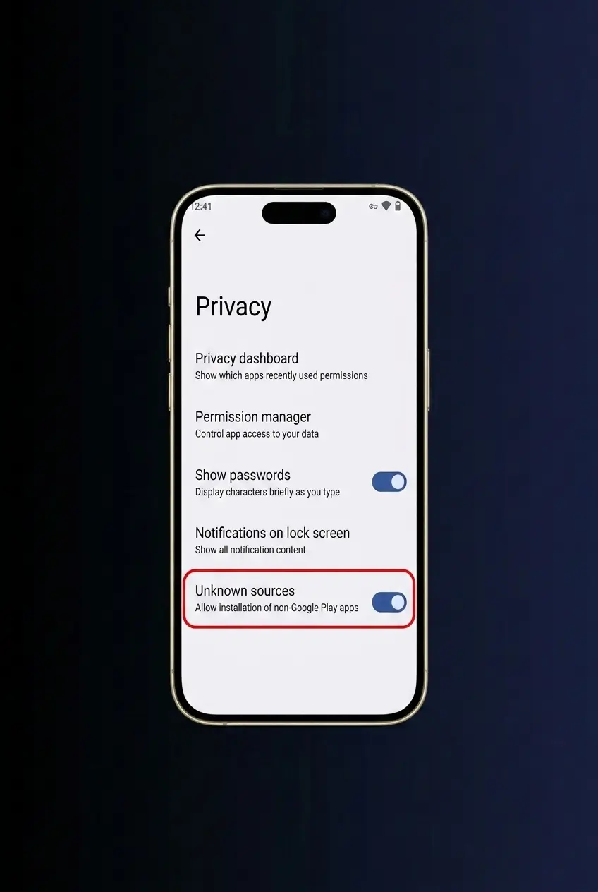 Donbet APK Android installation guide showing 4 steps: download, confirm, enable unknown sources, and install the app