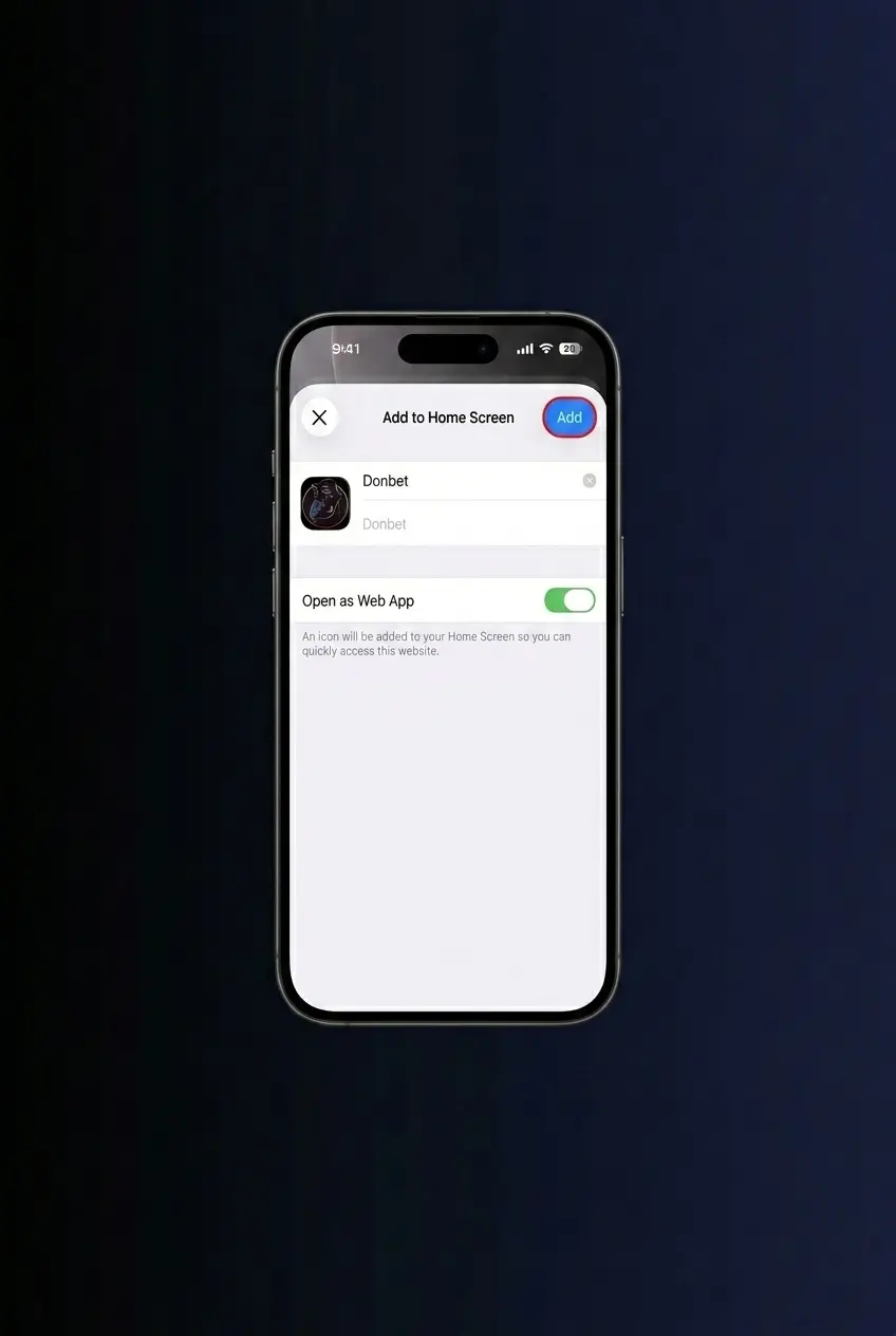 Donbet iOS app download guide showing 5 steps to install on iPhone or iPad via the App Store