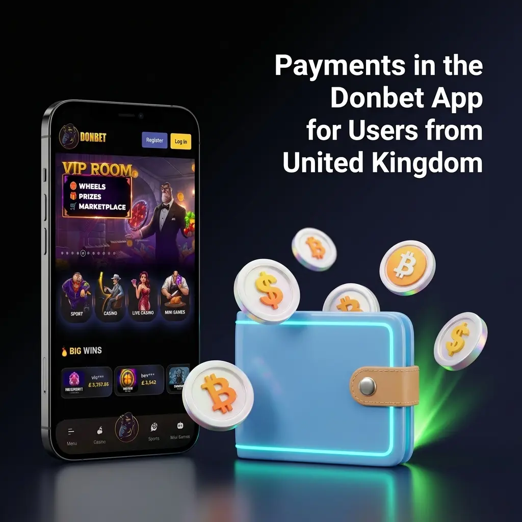 Donbet app payment methods for UK users including Visa, MasterCard, Apple Pay, bank transfer, and cryptocurrencies