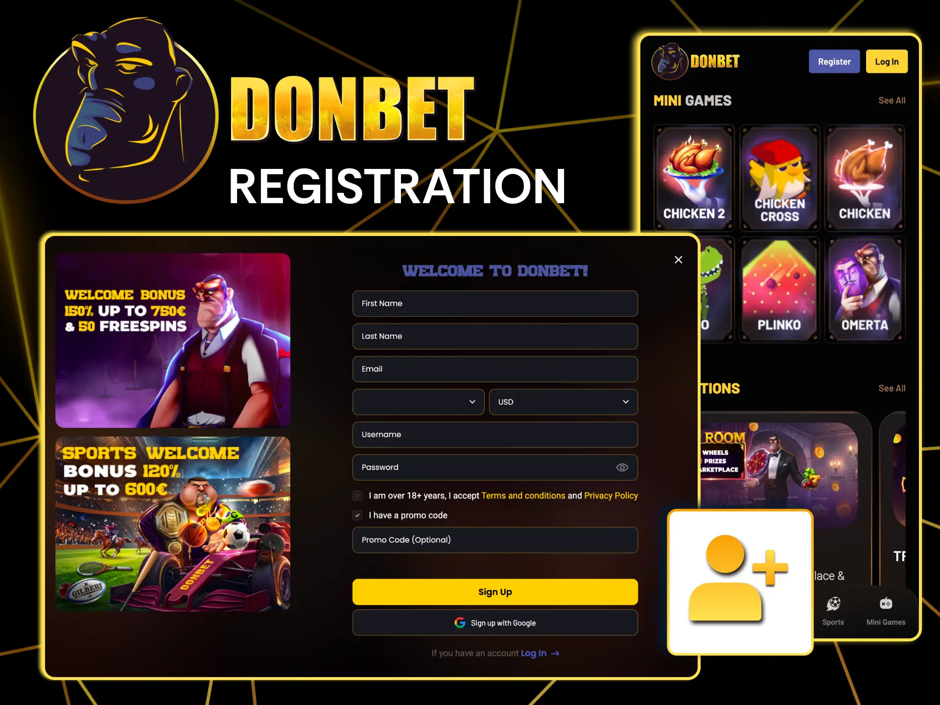 Creating a Donbet account takes minutes with email verification and GBP support.