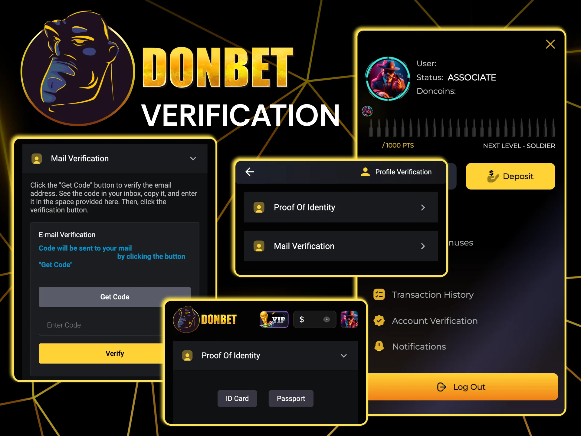 Account verification on Donbet requires clear documents and completes within 24 hours.